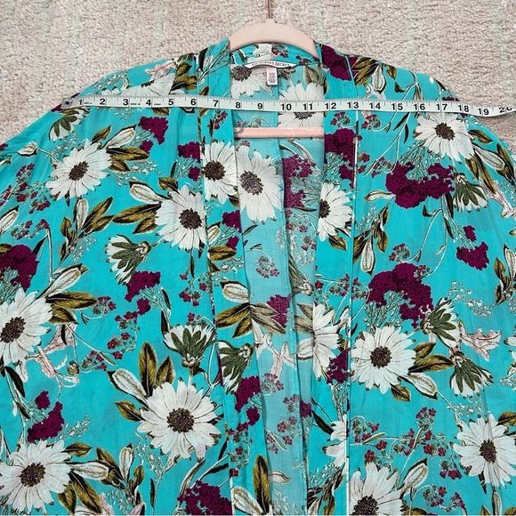 Victorias Secret Floral Kimono Open Front Cardigan Size XS/SM Bohemian Coverup - Picture 6 of 10